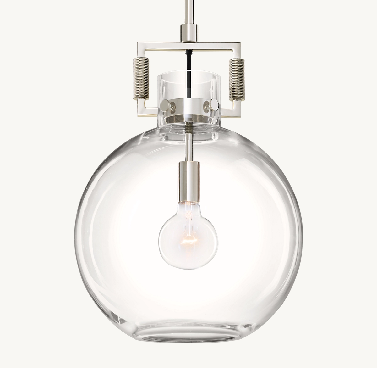 MACHINIST GLASS GLOBE PENDANT - Polished Nickel