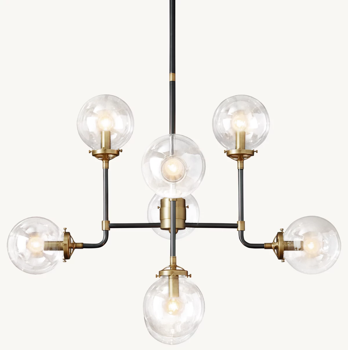 BISTRO GLOBE CLEAR GLASS CHANDELIER 34