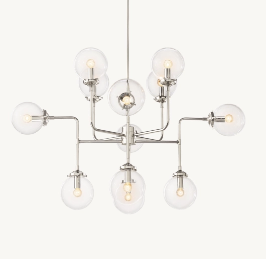 BISTRO GLOBE CLEAR GLASS CHANDELIER 42