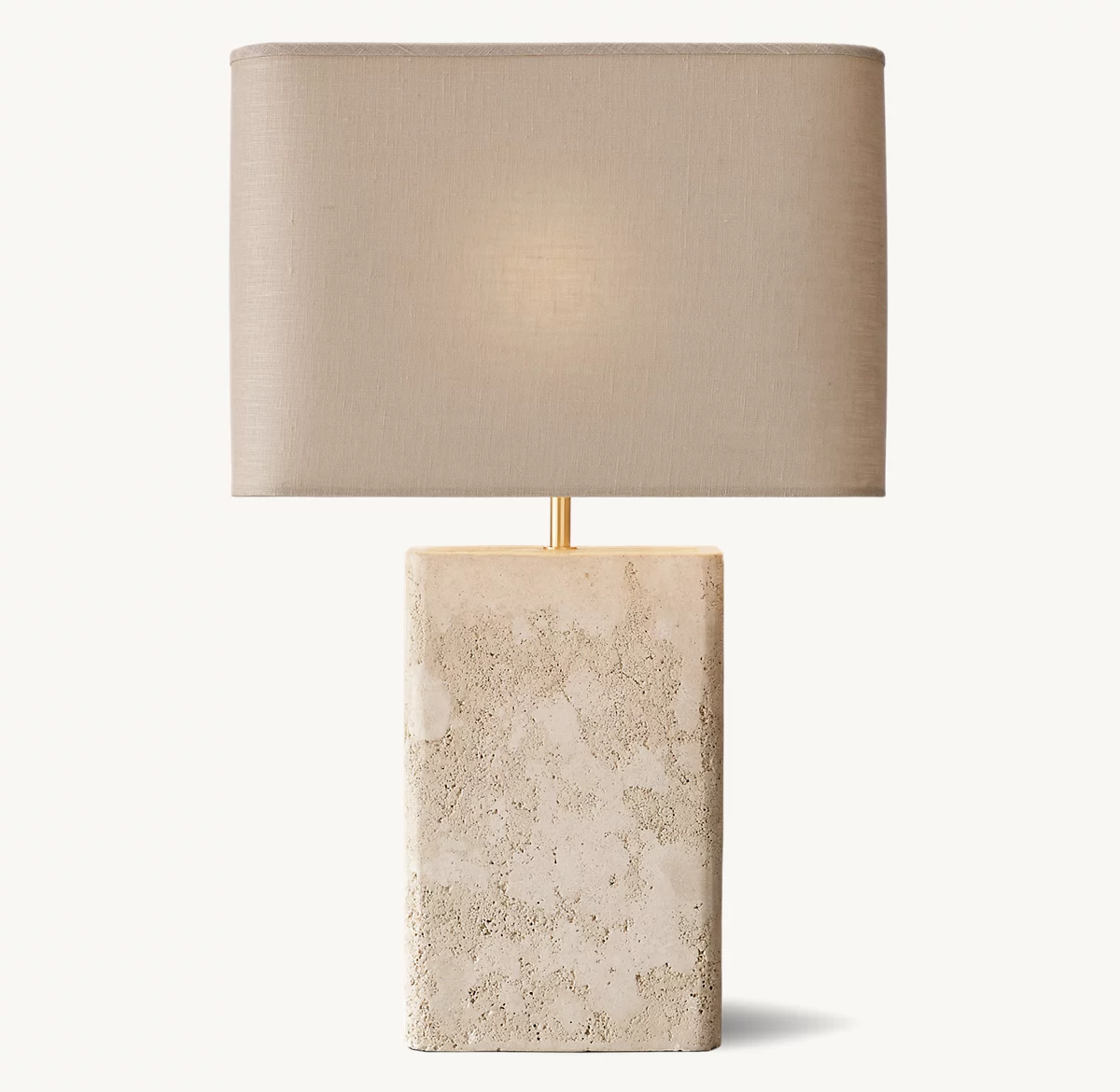TALLADO CLASSICO TRAVERTINE RECTANGULAR TABLE LAMP - Sand