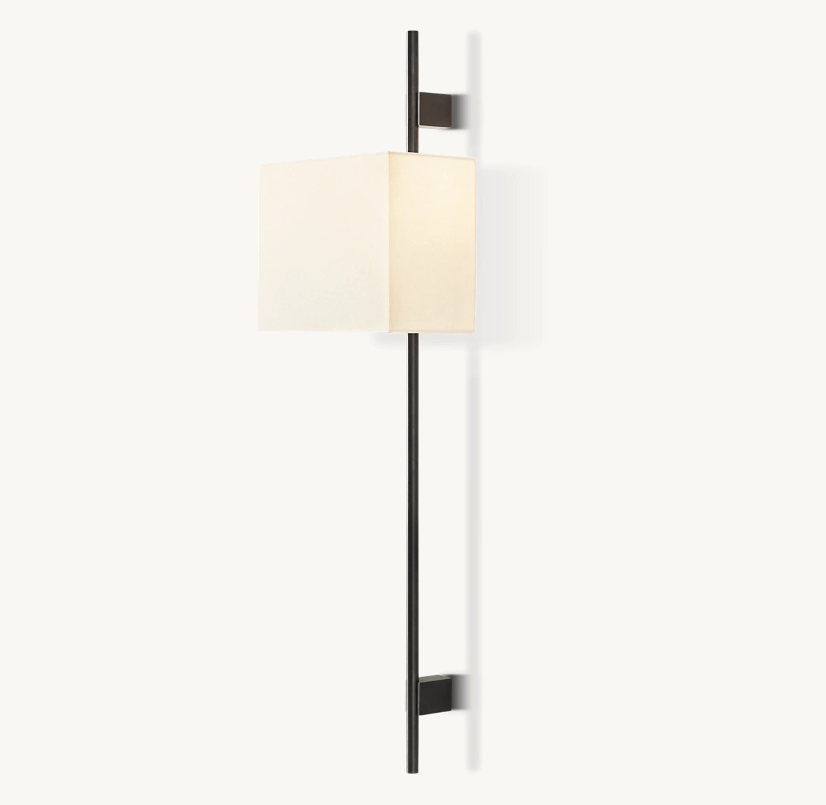 VELA ROUND BAR SCONCE - RECTANGULAR SHADE - Bronze
