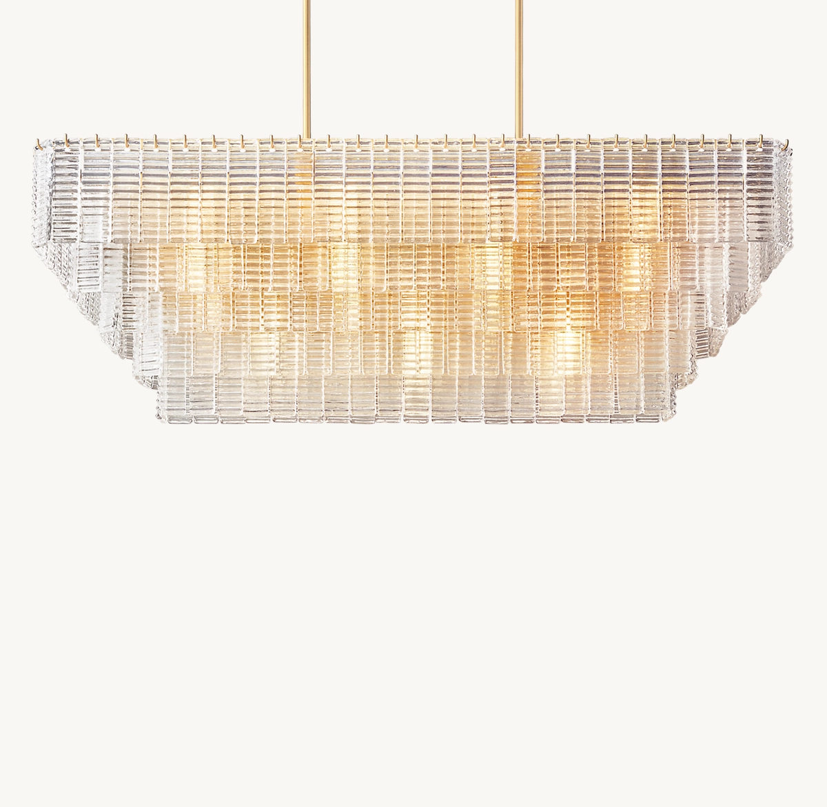 SIRENE CLEAR GLASS RECTANGULAR CHANDELIER 59