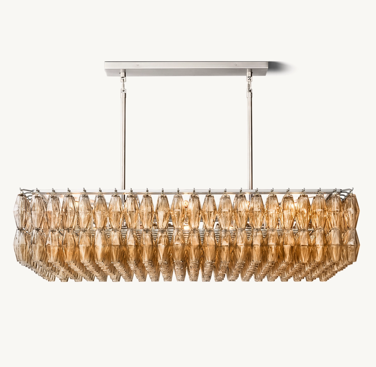 CHIARA SMOKE GLASS RECTANGULAR CHANDELIER 54
