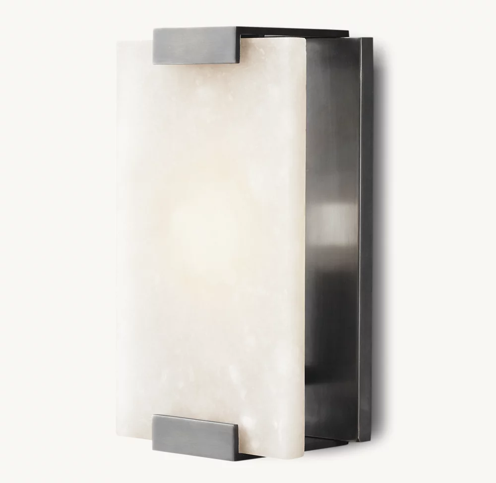 HAND-CARVED ALABASTER SCONCE - Image 2