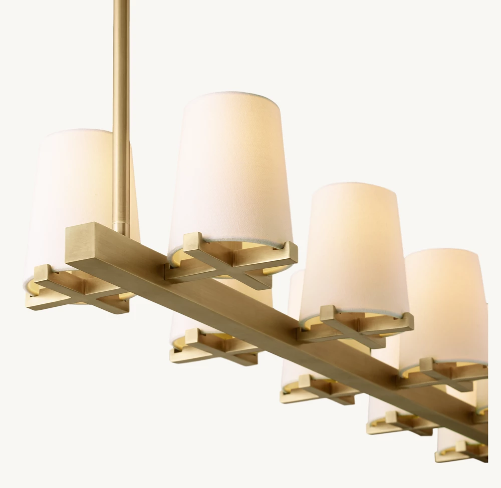 PAUILLAC FABRIC SHADE LINEAR CHANDELIER 49