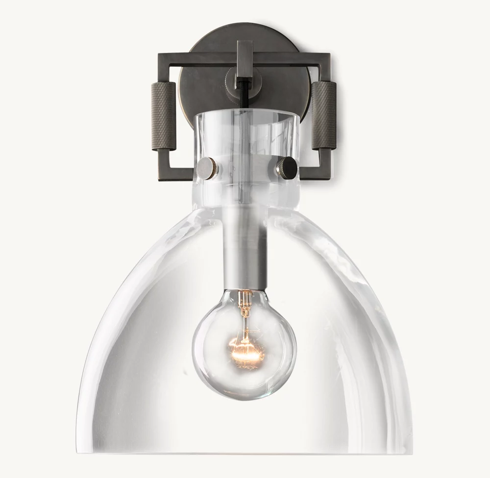 MACHINIST GLASS CLOCHE SCONCE 10