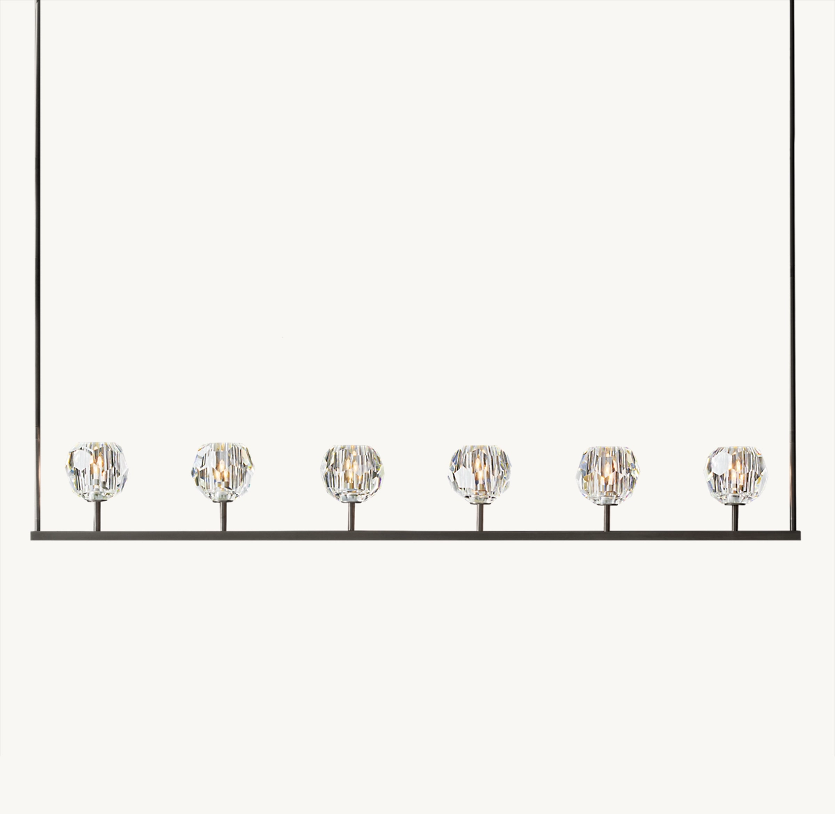 BOULE DE CRISTAL CLEAR GLASS LINEAR CHANDELIER 60