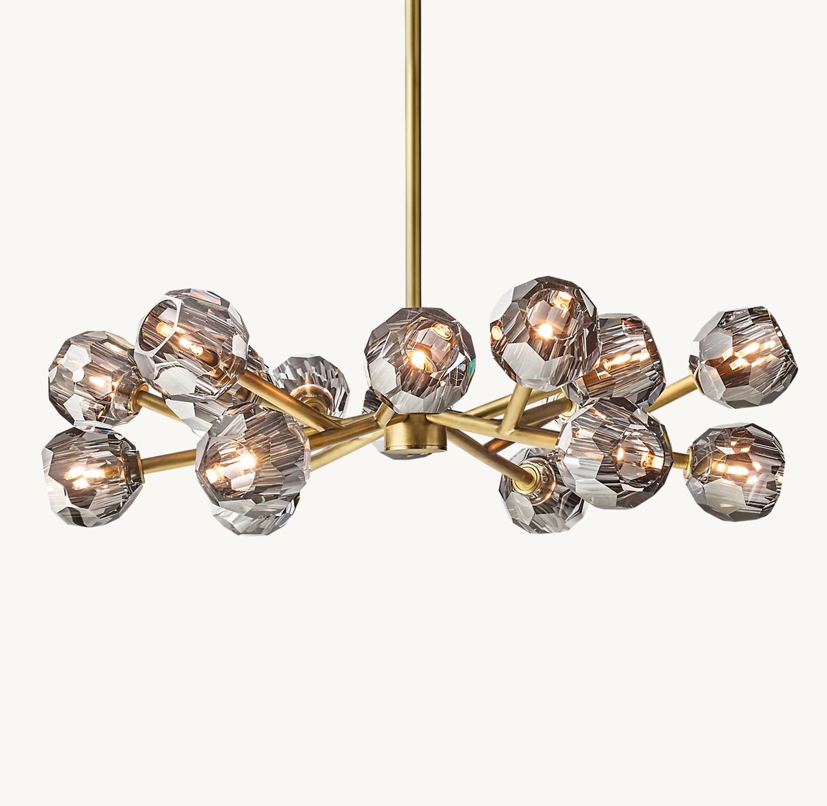 BOULE DE CRISTAL SMOKE GLASS ROUND CHANDELIER 36
