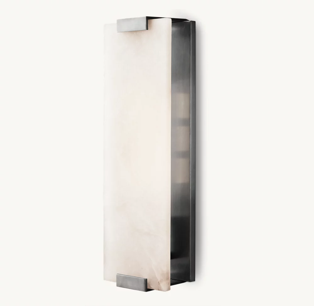 HAND-CARVED ALABASTER GRAND SCONCE - Image 2