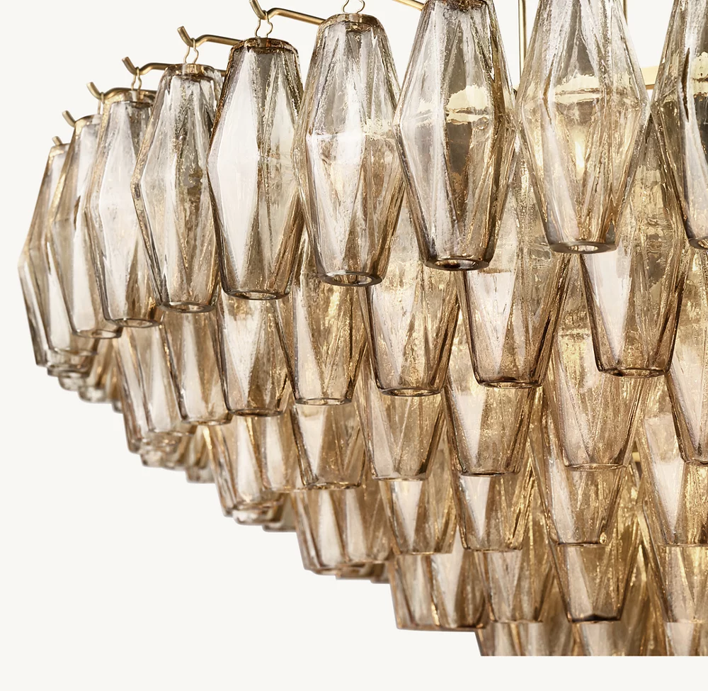 CHIARA SMOKE GLASS TIERED ROUND CHANDELIER 47