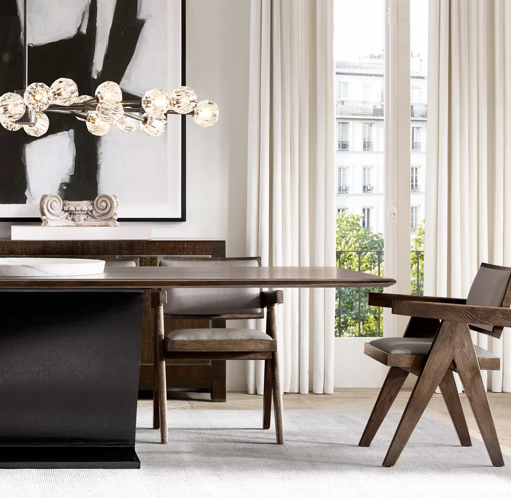 BOULE DE CRISTAL SMOKE GLASS OVAL CHANDELIER 72