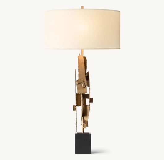 BRUTALIST TORCH-CUT BUFFET LAMP