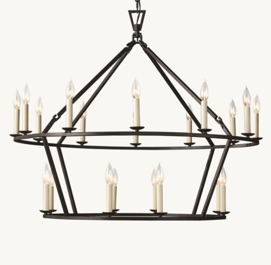 19TH C. ENGLISH OPENWORK TWO-TIER ROUND CHANDELIER 40