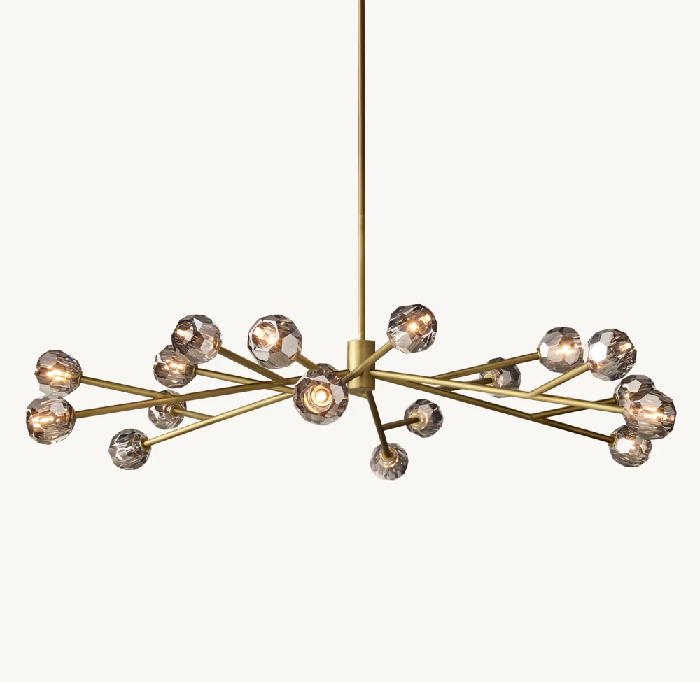 BOULE DE CRISTAL SMOKE GLASS ROUND CHANDELIER 72