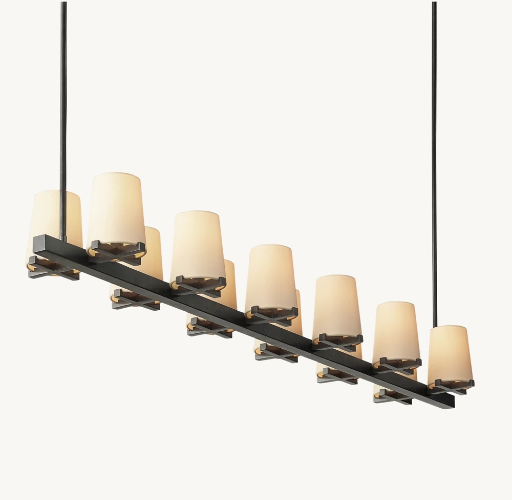 PAUILLAC FABRIC SHADE LINEAR CHANDELIER 60