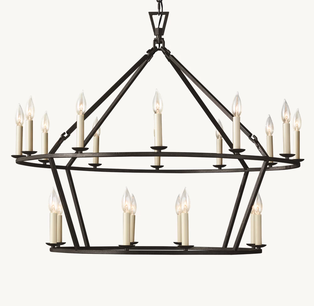 19TH C. ENGLISH OPENWORK TWO-TIER ROUND CHANDELIER 40