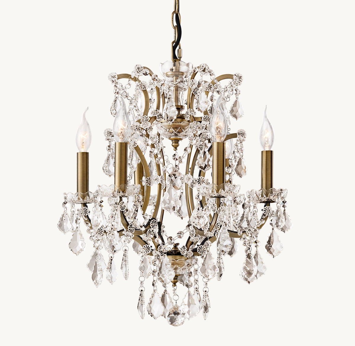 19TH C. ROCOCO IRON & CRYSTAL ROUND CHANDELIER 18