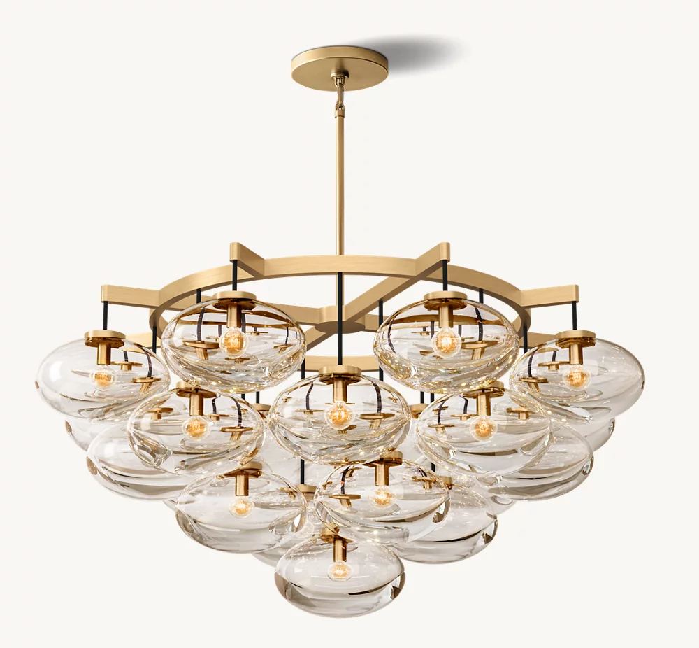 CABRETTE CLEAR GLASS ROUND CHANDELIER 48