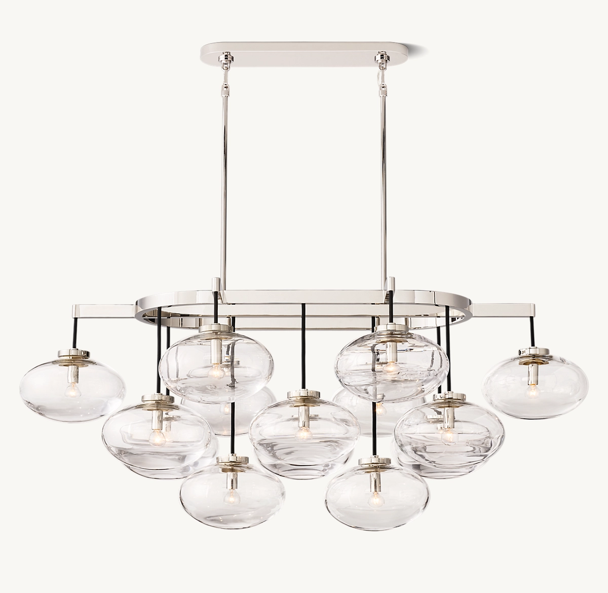 CABRETTE CLEAR GLASS LINEAR CHANDELIER 54