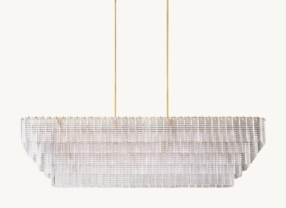 SIRENE CLEAR GLASS RECTANGULAR CHANDELIER 77
