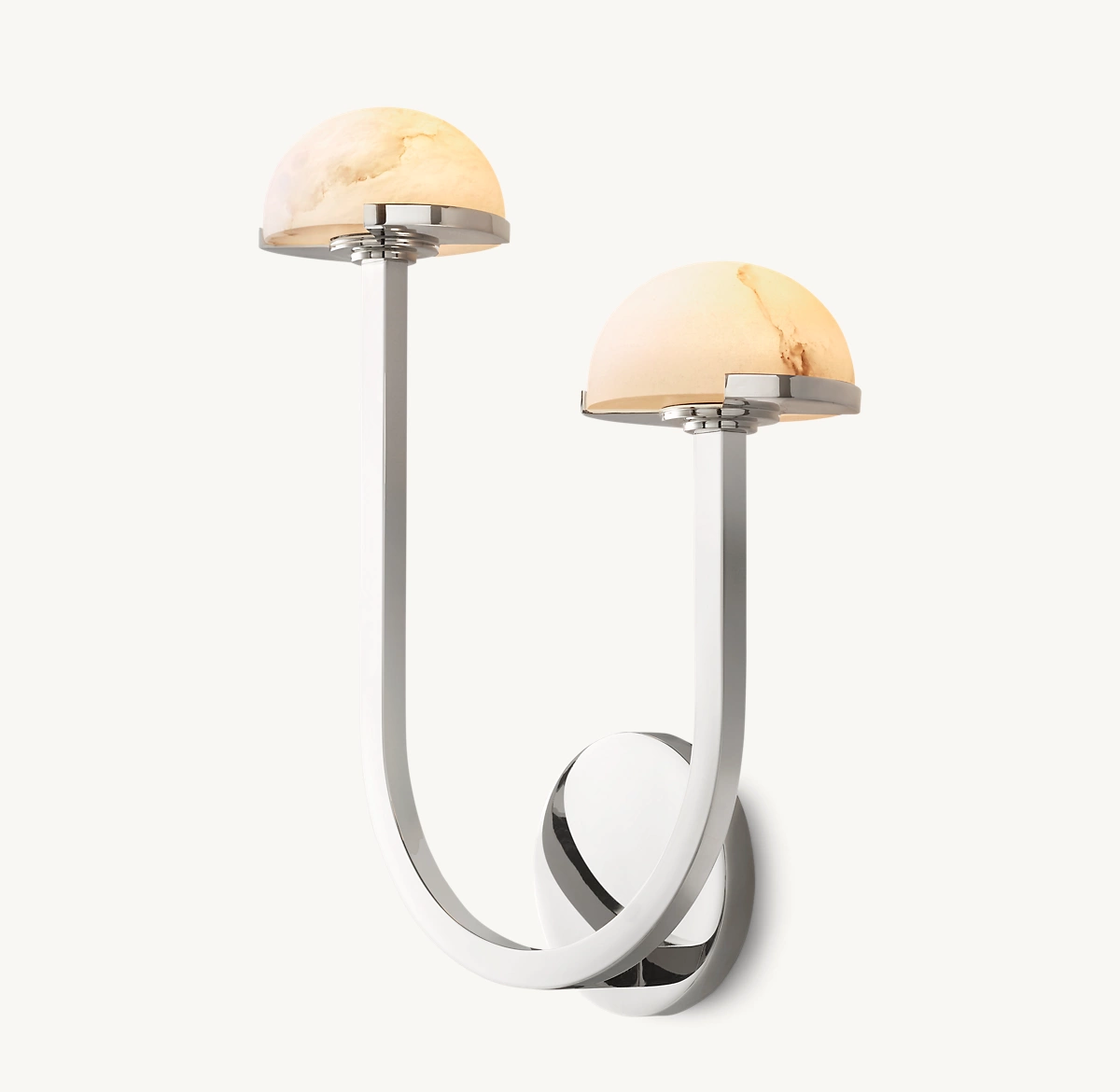 PEDRA DOUBLE SCONCE - LEFT - Polished Nickel