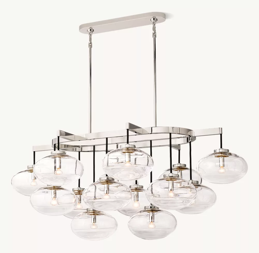 CABRETTE CLEAR GLASS LINEAR CHANDELIER 54