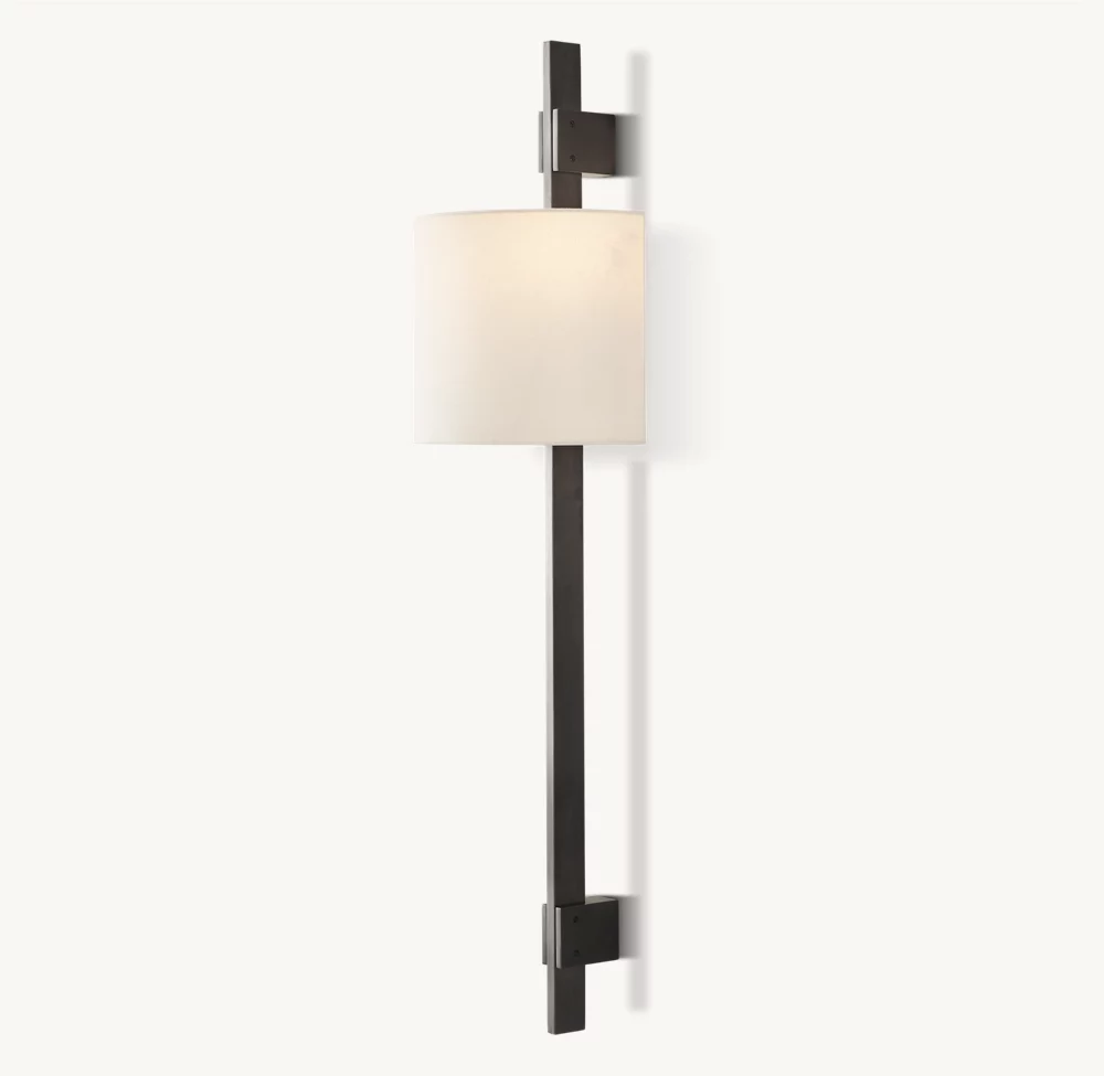 VELA RECTANGULAR BAR SCONCE - ROUND SHADE - Image 5