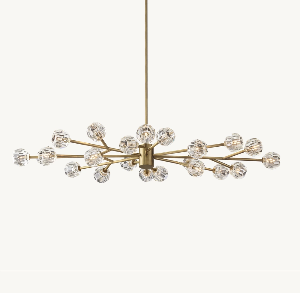 BOULE DE CRISTAL CLEAR GLASS OVAL CHANDELIER 72