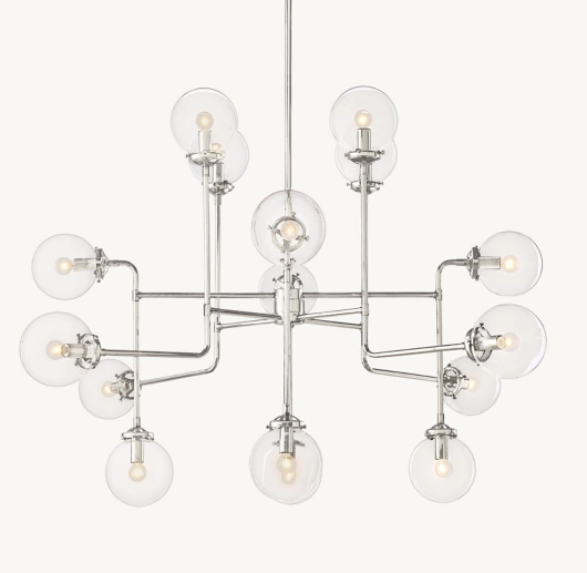 BISTRO GLOBE CLEAR GLASS CHANDELIER 56