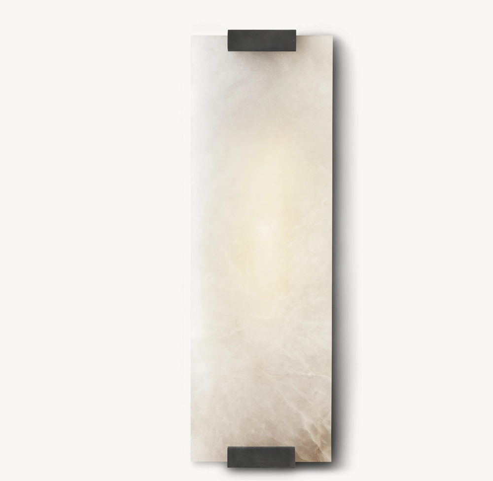 HAND-CARVED ALABASTER GRAND SCONCE - Image 3