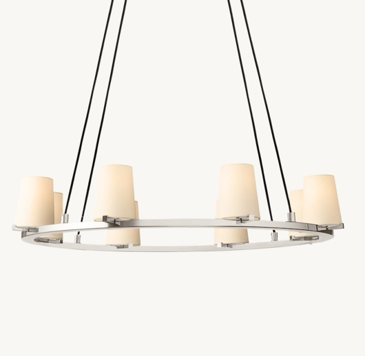 PAUILLAC FABRIC SHADE ROUND CHANDELIER 36