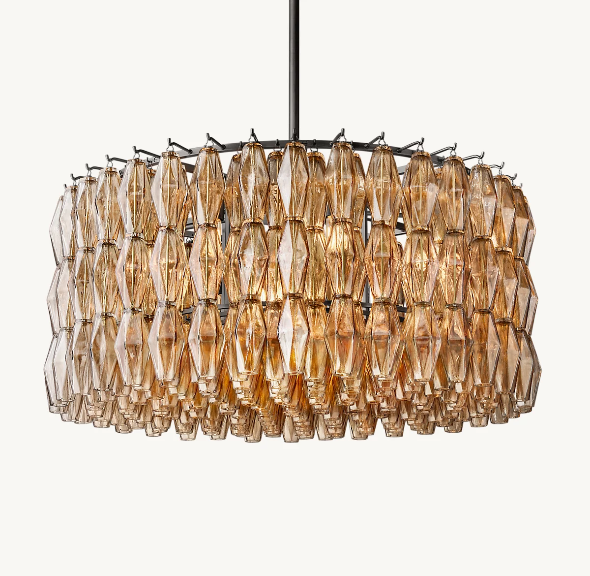 CHIARA SMOKE GLASS ROUND CHANDELIER 37