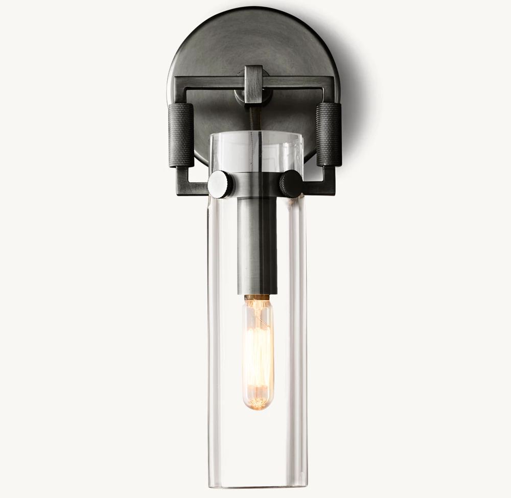 MACHINIST GLASS CYLINDER SCONCE 9
