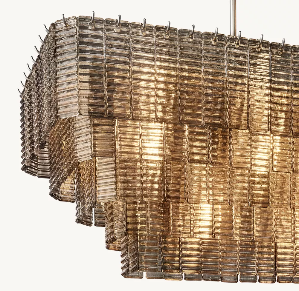 SIRENE SMOKE GLASS RECTANGULAR CHANDELIER 59