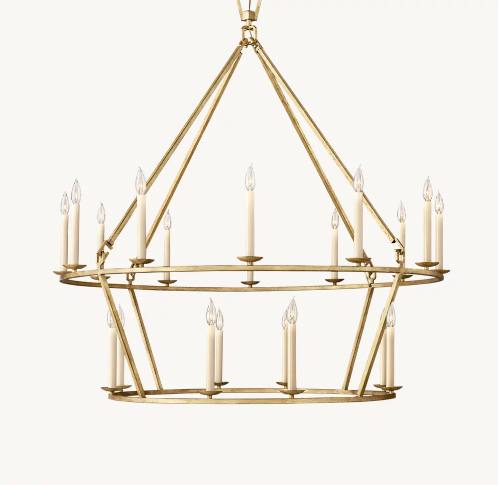 19TH C. ENGLISH OPENWORK TWO-TIER ROUND CHANDELIER 50