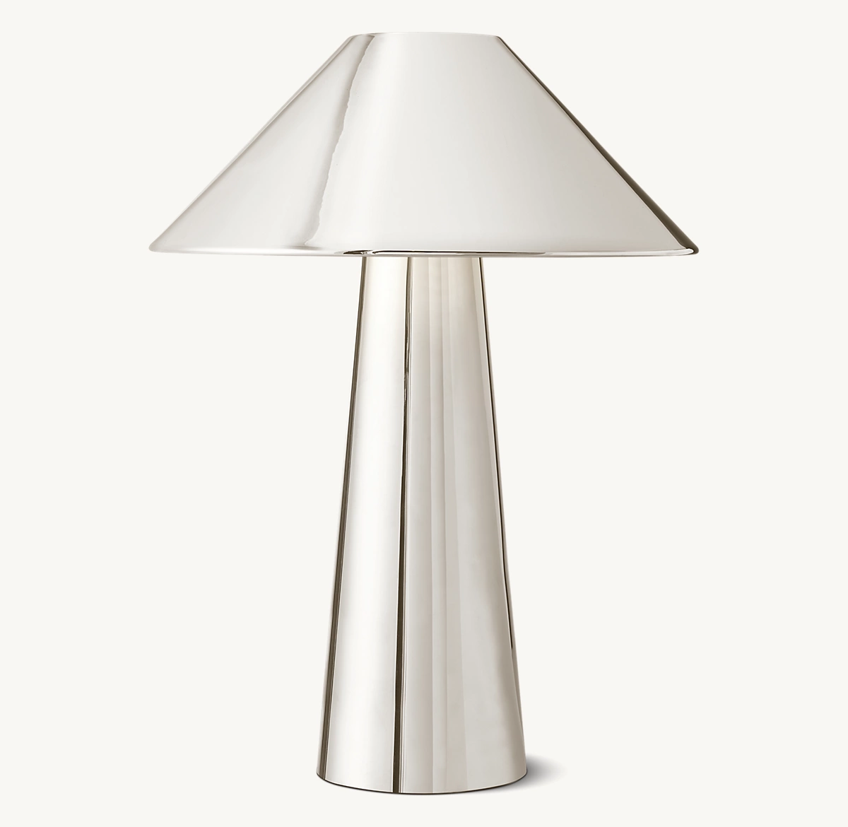 Mycena Round Metal Table Lamp - Polished Nickel