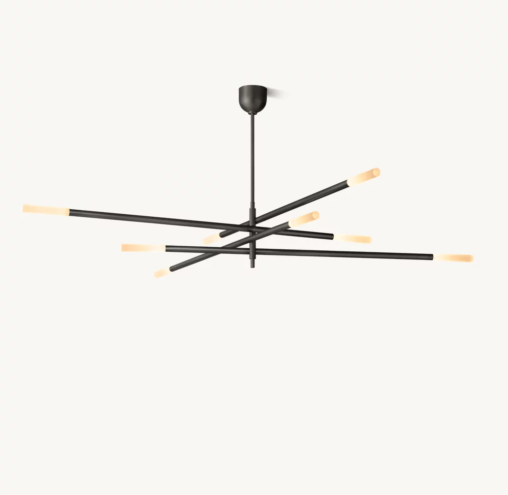 ROUSSEAU 8-LIGHT MOBILE ETCHED ROD CHANDELIER - Image 2