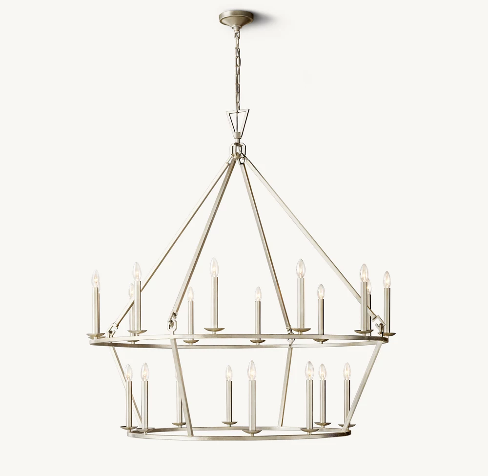 19TH C. ENGLISH OPENWORK TWO-TIER ROUND CHANDELIER 50