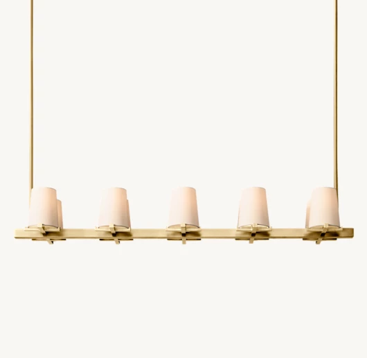 PAUILLAC FABRIC SHADE LINEAR CHANDELIER 49