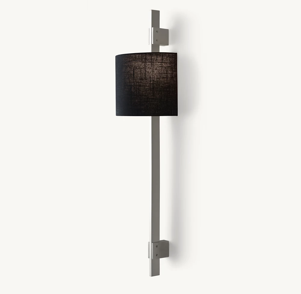 VELA RECTANGULAR BAR SCONCE - ROUND SHADE - Image 2