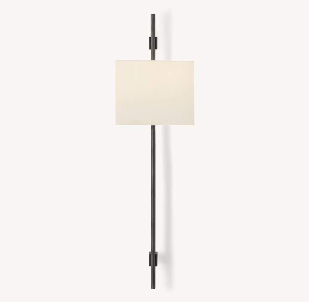 VELA ROUND BAR SCONCE - RECTANGULAR SHADE - Image 1