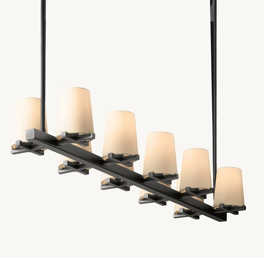 PAUILLAC FABRIC SHADE LINEAR CHANDELIER 49