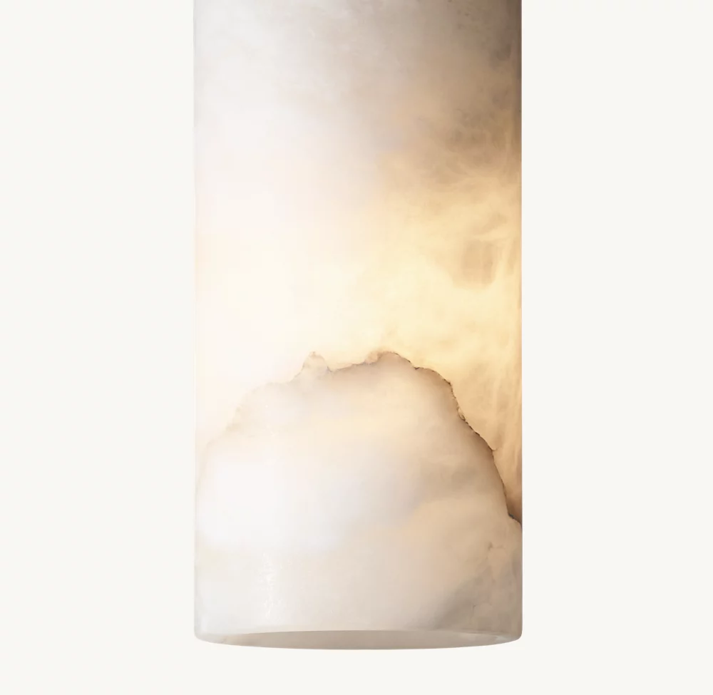 HAND-CARVED ALABASTER CYLINDER PENDANT 9