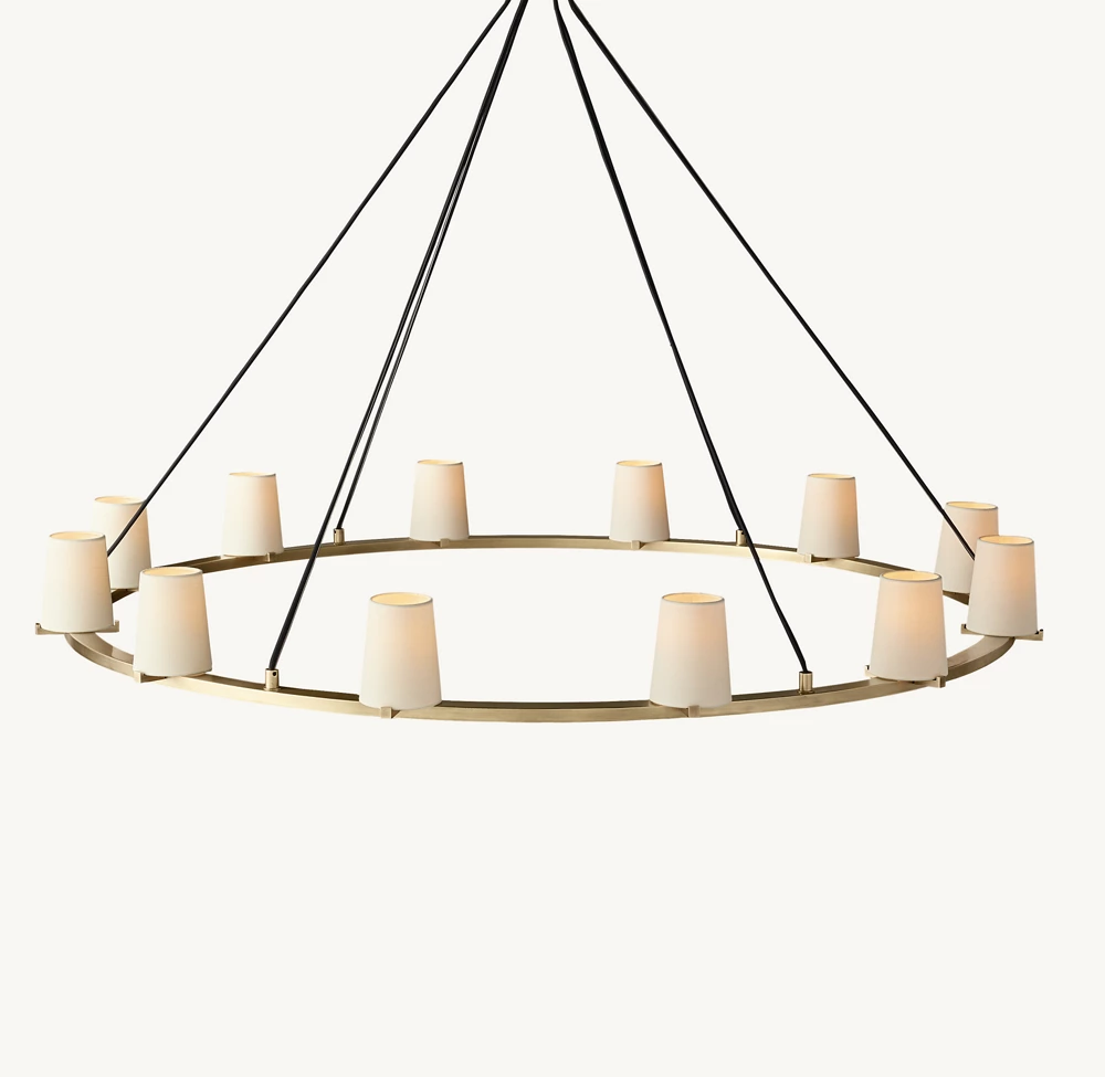 PAUILLAC FABRIC SHADE ROUND CHANDELIER 60