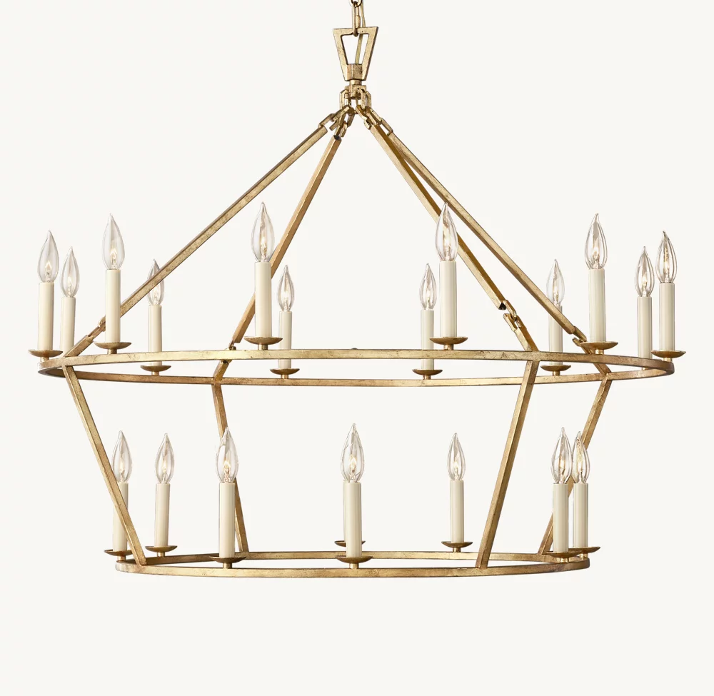19TH C. ENGLISH OPENWORK TWO-TIER ROUND CHANDELIER 40