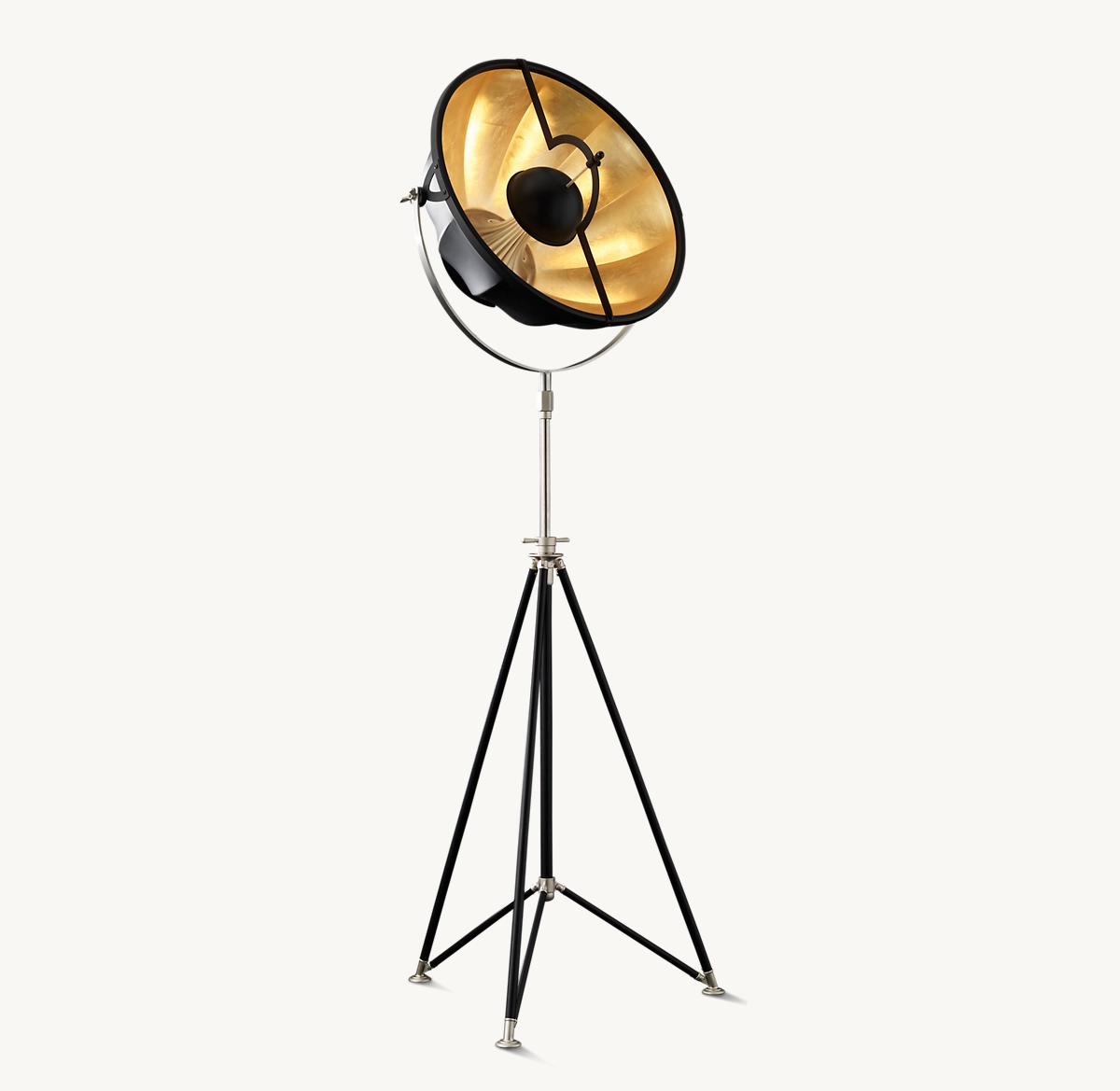 FORTUNY® STUDIO 63 TRIPOD FLOOR LAMP - Black/ Gold Leaf