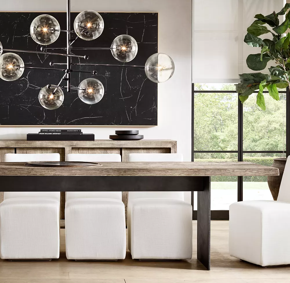 GLASS GLOBE MOBILE EIGHT-ARM CHANDELIER 79