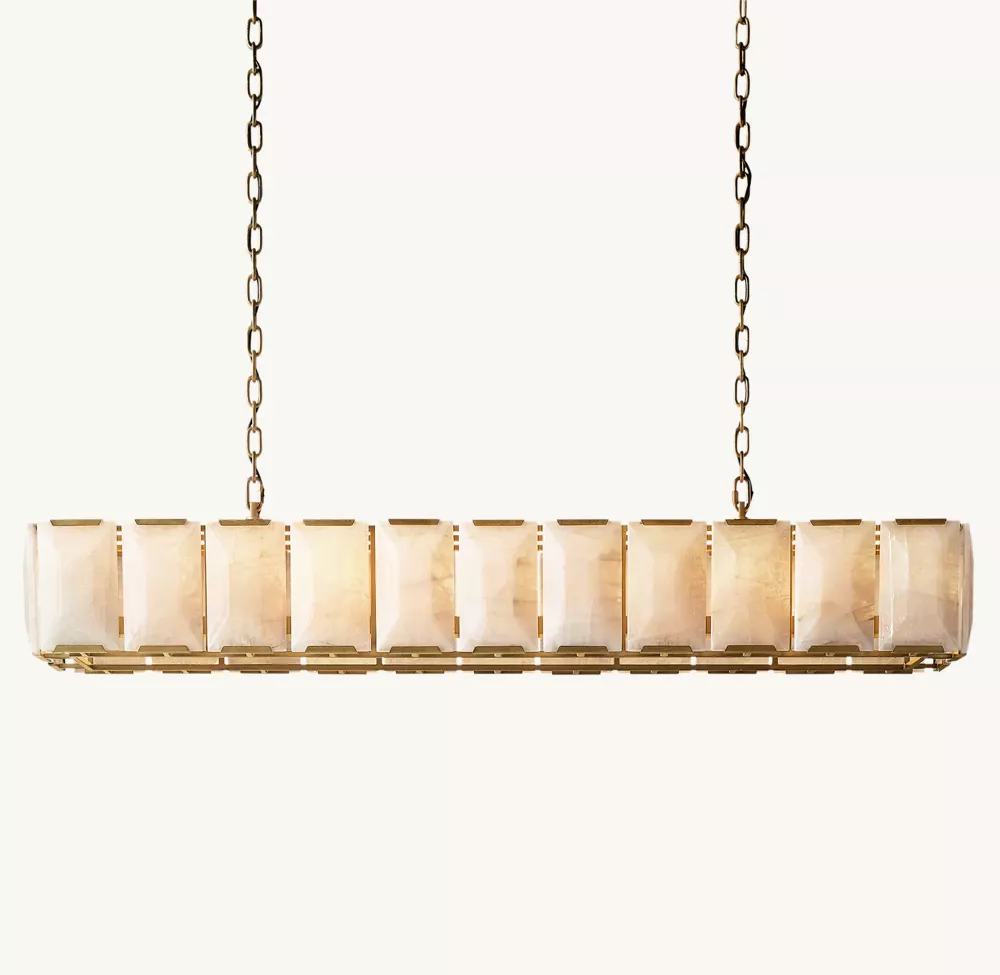 HARLOW CALCITE RECTANGULAR CHANDELIER 74