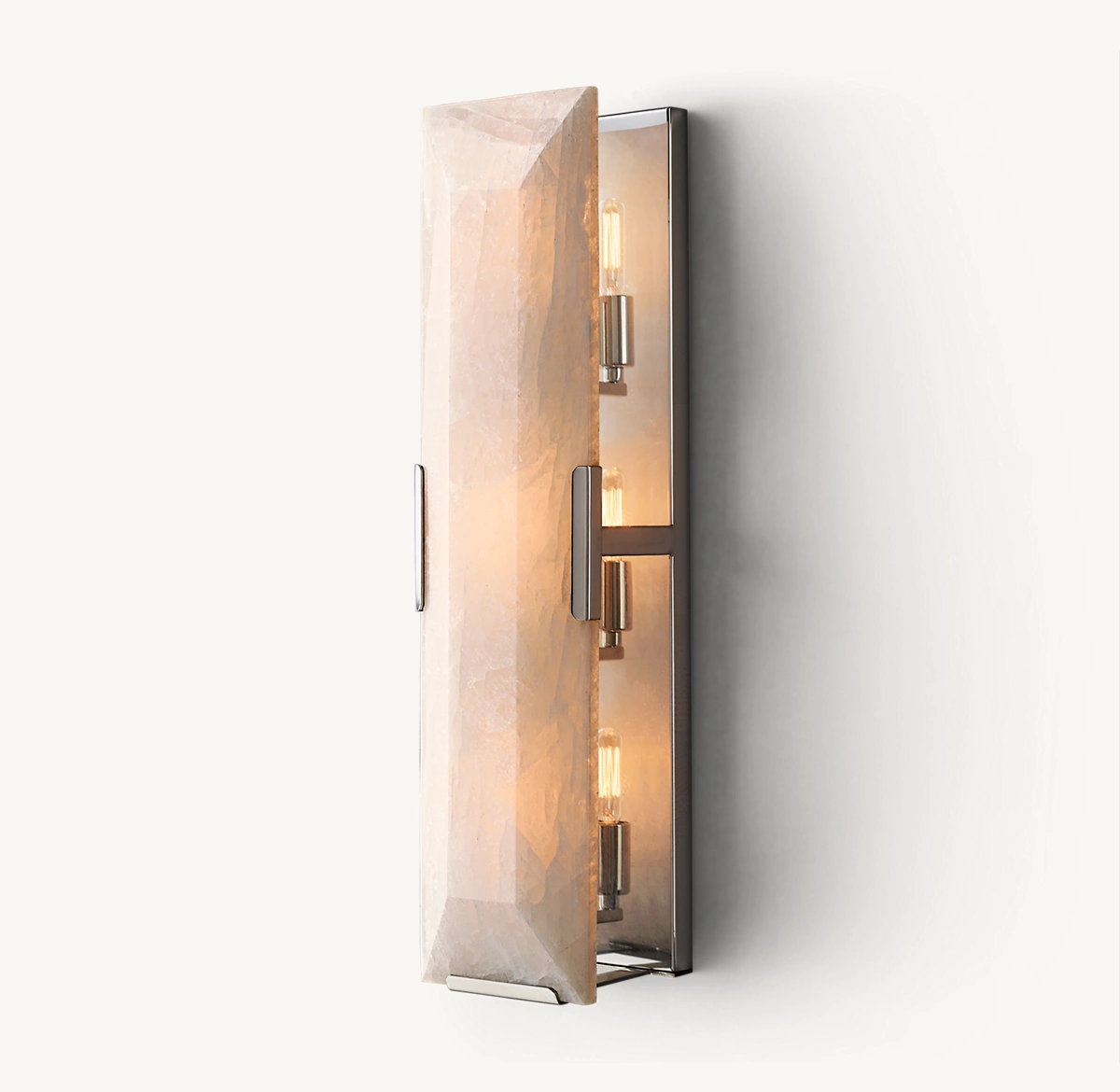 HARLOW CALCITE LINEAR SCONCE - Polished Stainless Steel