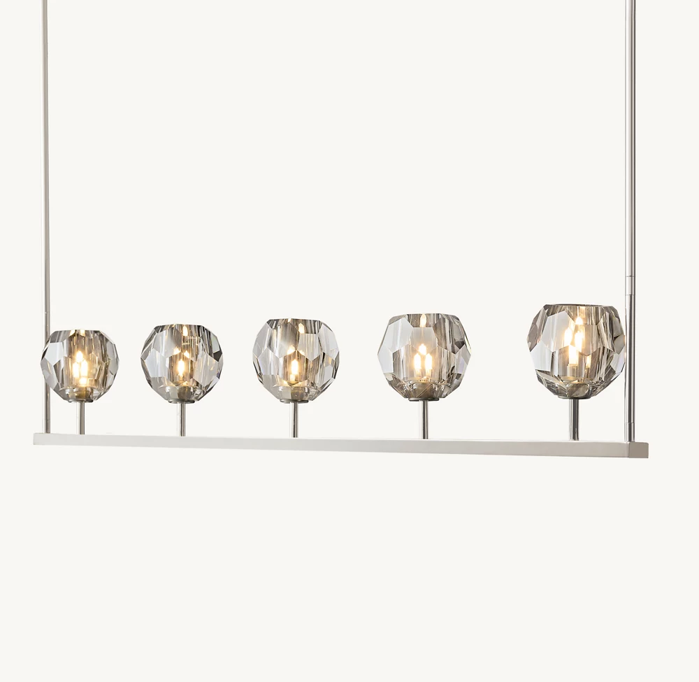 BOULE DE CRISTAL SMOKE GLASS LINEAR CHANDELIER 48